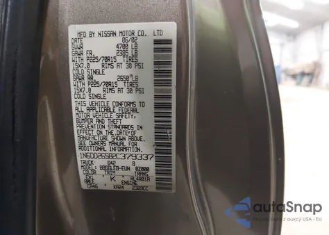 2002 Nissan Frontier Xe из США, поврежденный, VIN 1N6DD26S82C379337